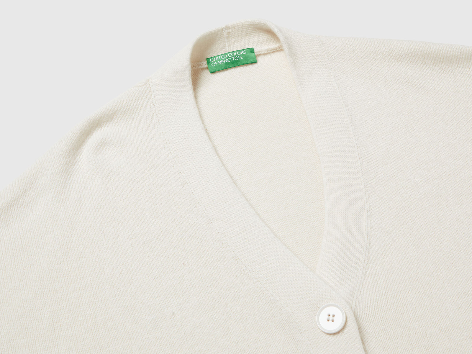 Cardigan over fit in misto lana da donna bianco panna 3 | Benetton Outlet