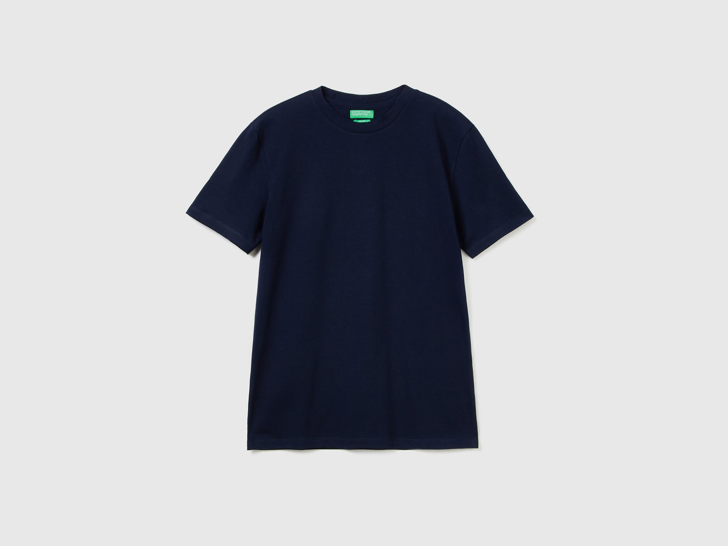 T-shirt slim fit in cotone stretch da uomo blu scuro | Benetton Outlet