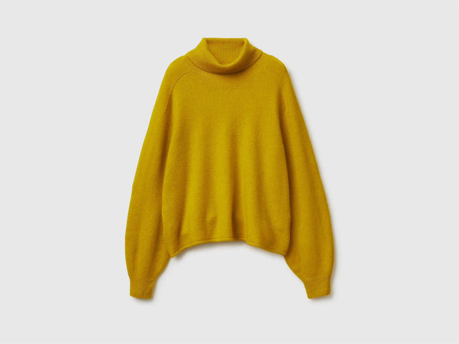 Dolcevita in misto lana stretch da donna senape | Benetton Outlet