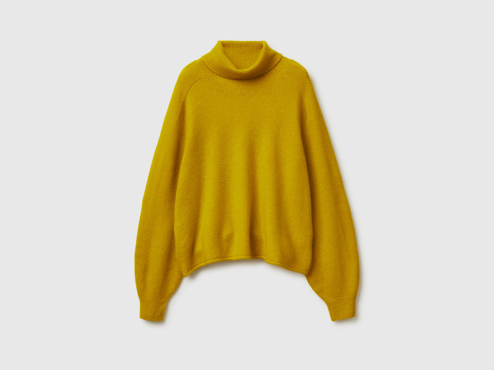 Dolcevita in misto lana stretch da donna senape | Benetton Outlet