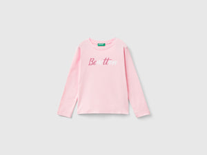 T-shirt con stampa glitter in cotone bio