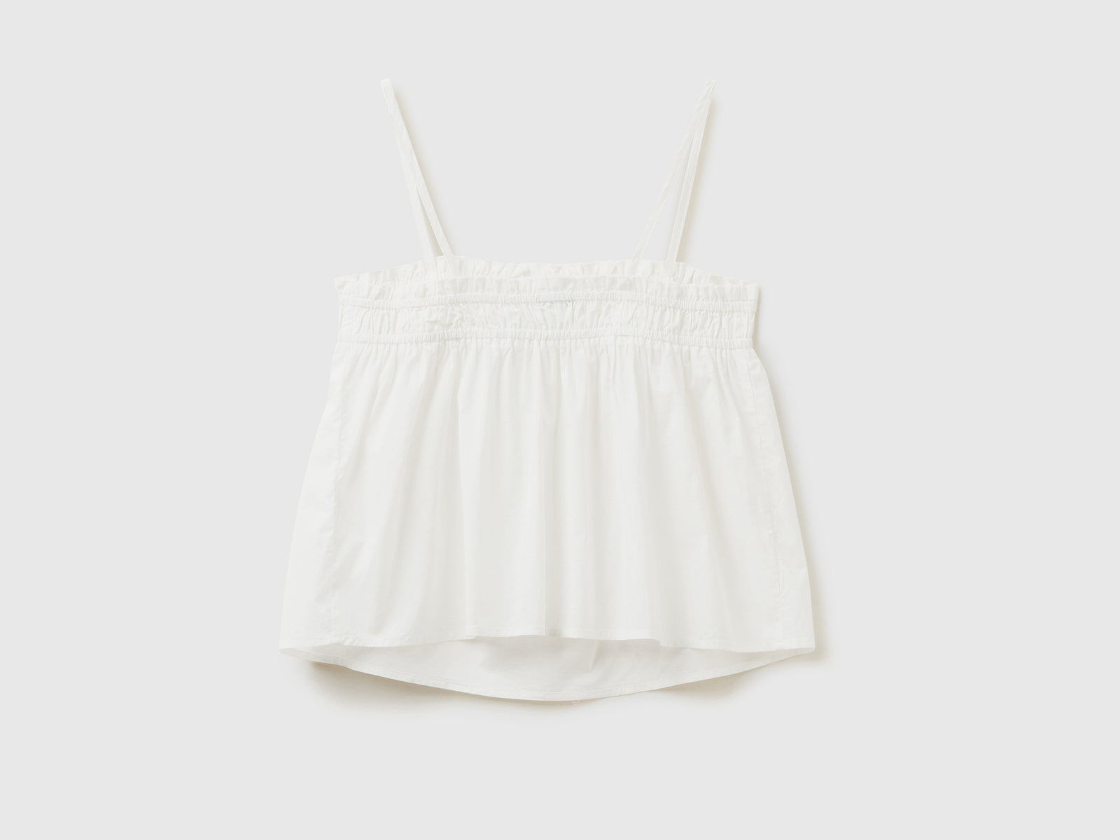 Top copricostume leggero in puro cotone da donna bianco panna 2 | Benetton Outlet