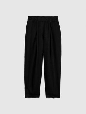 Pantaloni barrel leg 100% lino