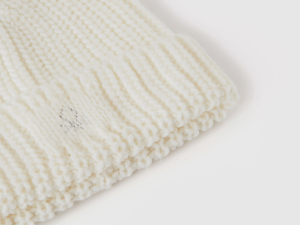 Rhinestone logo beanie