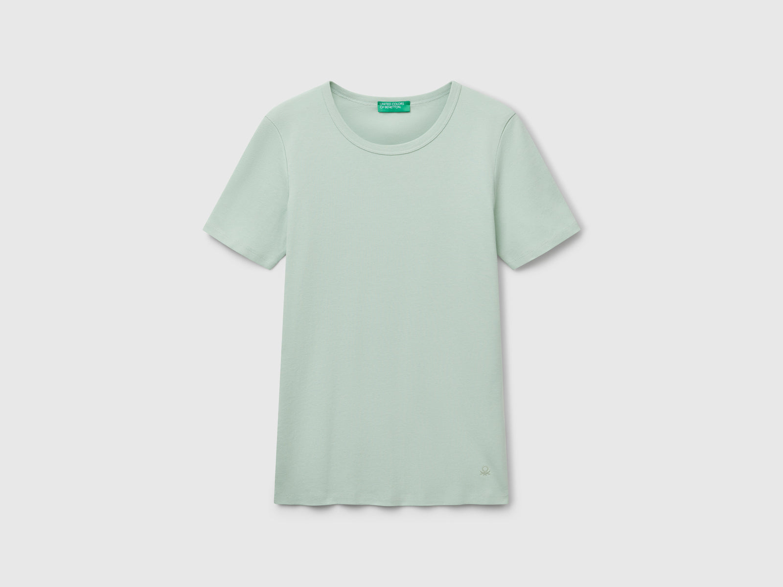 T-shirt regular fit da donna verde acqua | Benetton Outlet