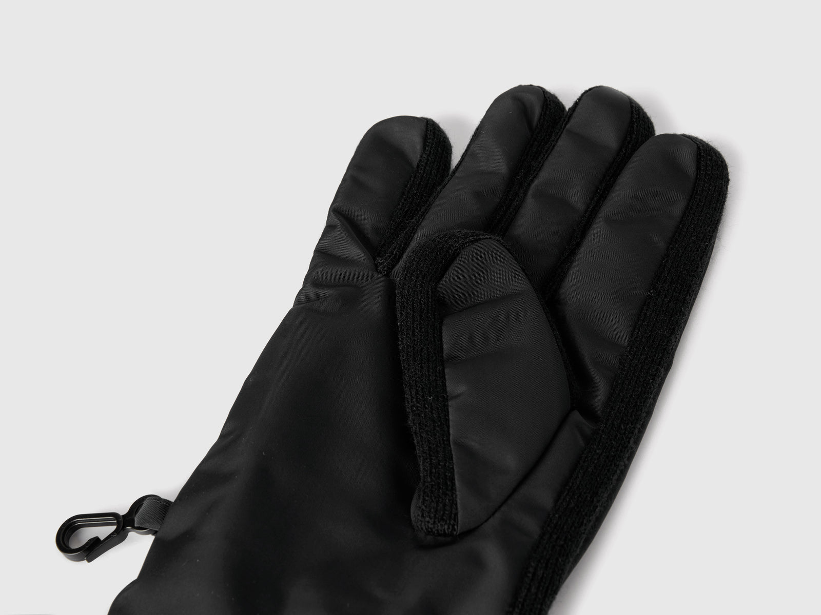 Guanti in maglia e nylon da uomo nero 2 | Benetton Outlet