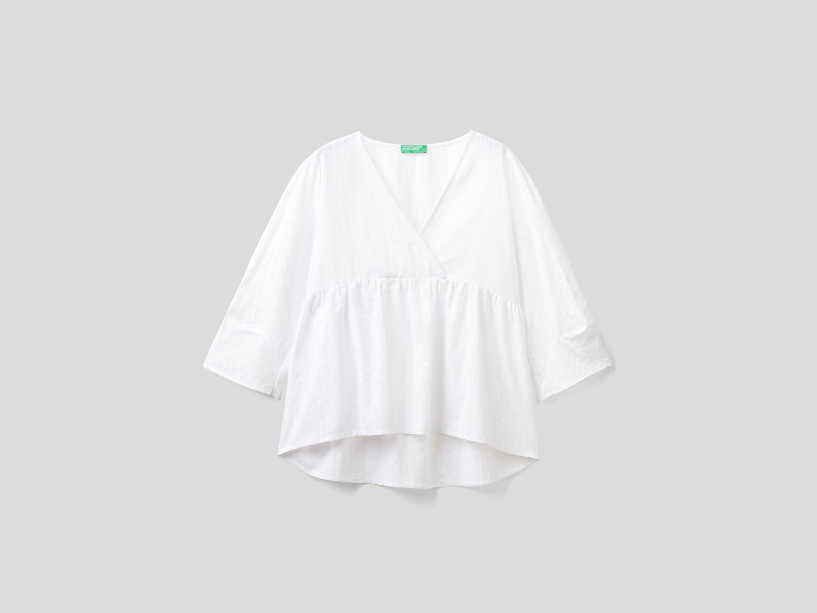 Camicia effetto stropicciato da donna bianco | Benetton Outlet