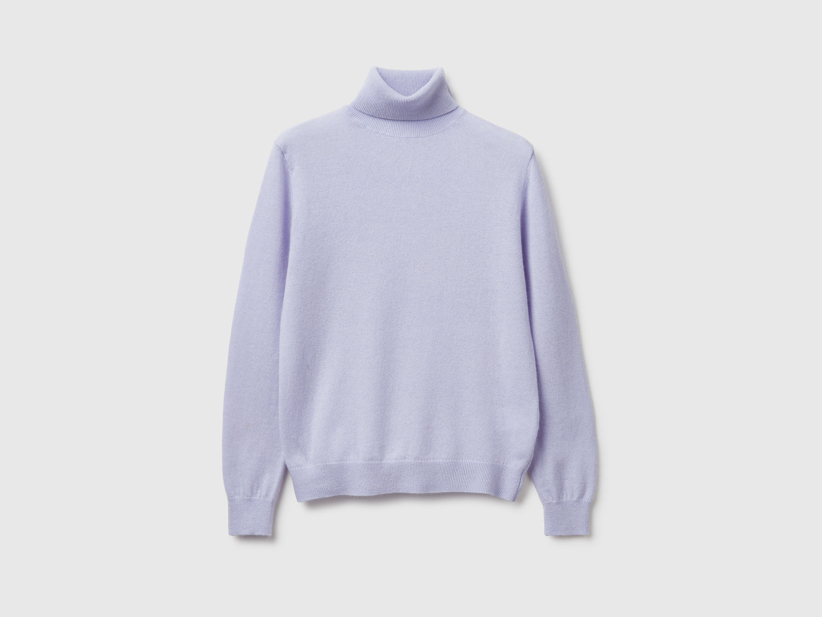 Maglione dolcevita in pura lana Merino da donna lilla | Benetton Outlet
