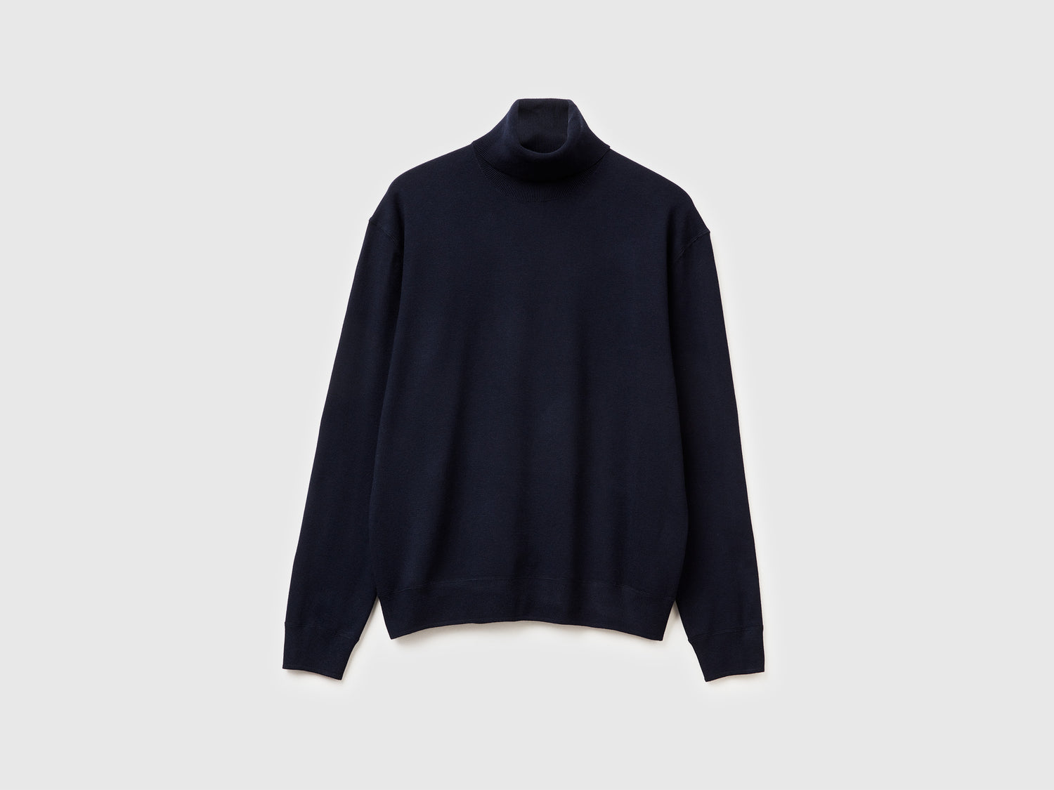 Dolcevita in misto viscosa da uomo blu scuro | Benetton Outlet