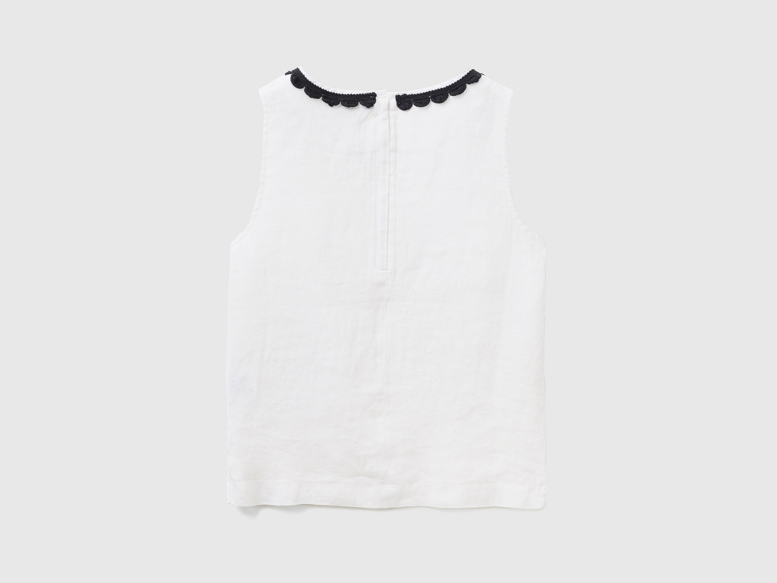 Camicetta smanicata con dettaglio crochet da donna bianco 2 | Benetton Outlet