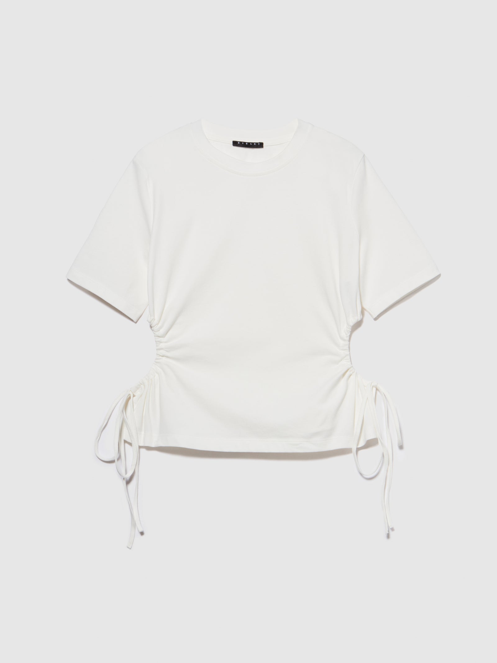 T-shirt con oblò e coulisse da donna bianco | Sisley Outlet