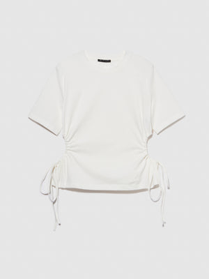 T-shirt con oblò e coulisse