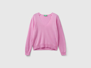 Maglione con scollo a V in pura lana Merino