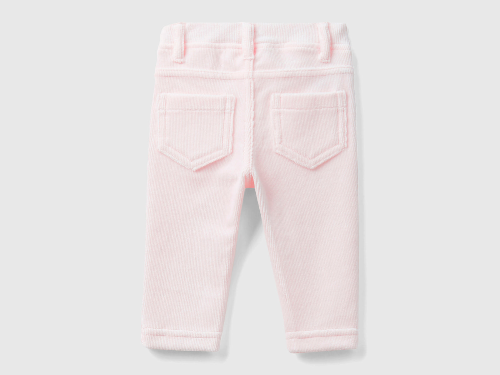 Pantaloni in ciniglia stretch da neonato rosa tenue 2 | Benetton Outlet