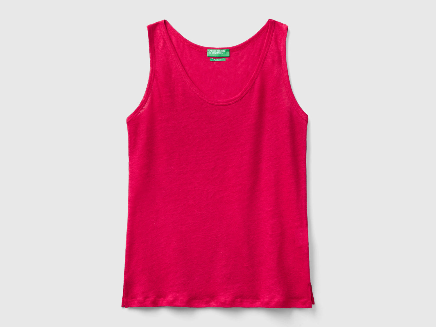 Canotta in puro lino da donna ciclamino | Benetton Outlet