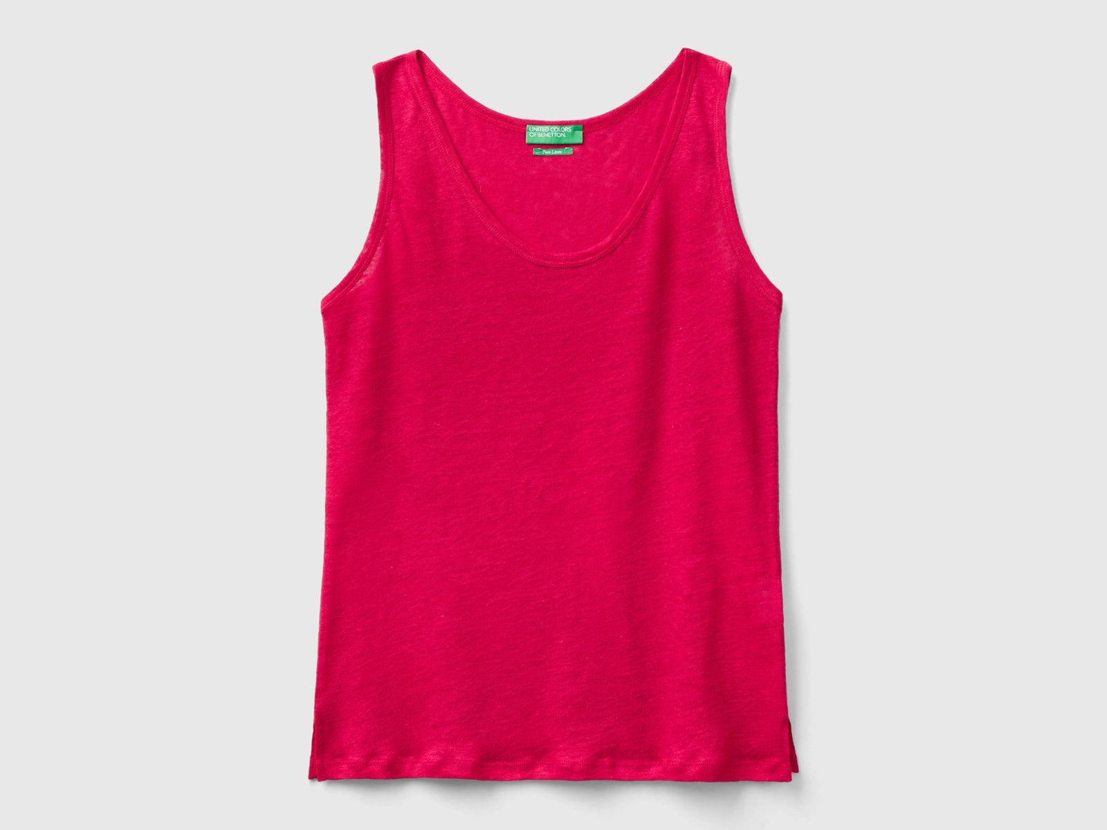 Canotta in puro lino da donna ciclamino | Benetton Outlet