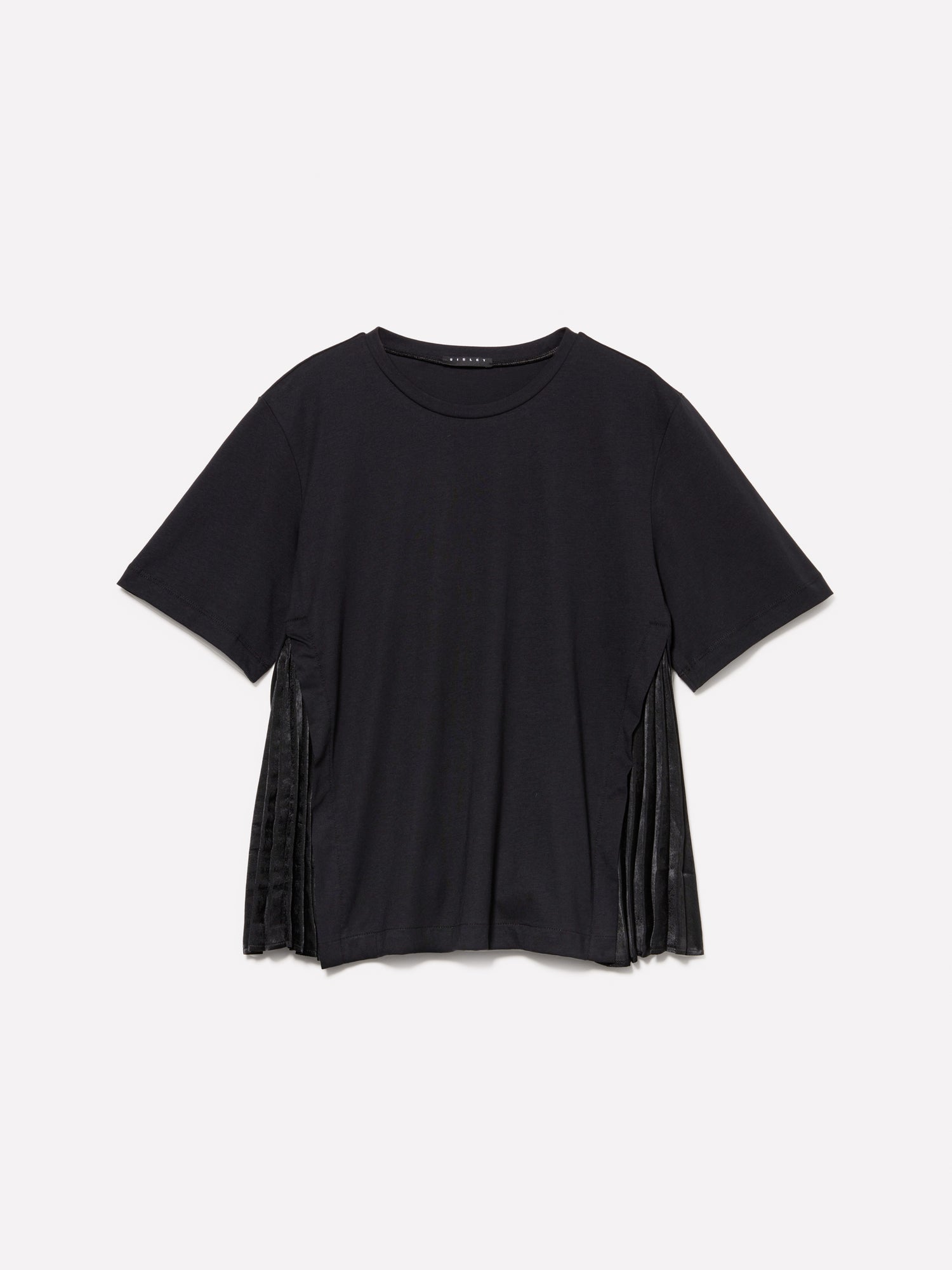 T-shirt con plissé da donna nero | Sisley Outlet