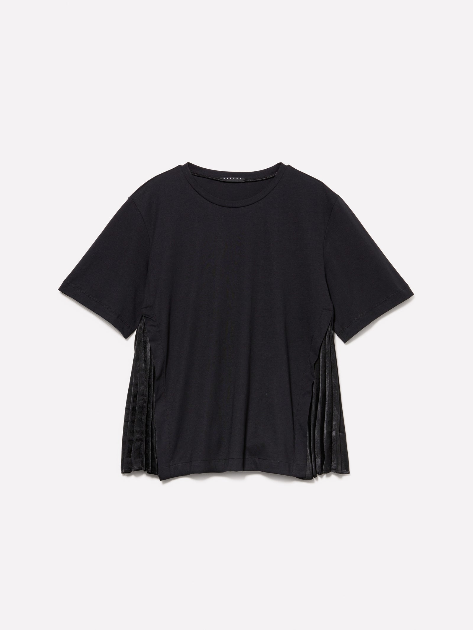 T-shirt con plissé da donna nero | Sisley Outlet