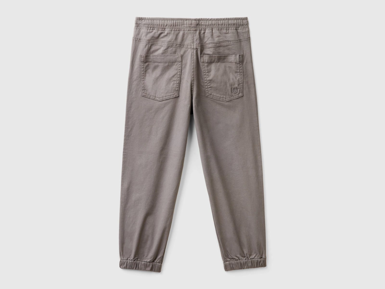 Joggers in cotone stretch con coulisse da bambino grigio scuro 2 | Benetton Outlet