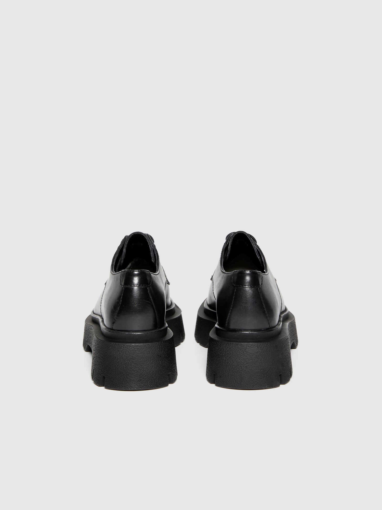 Derby in pelle con suola chunky da donna nero 2 | Sisley Outlet