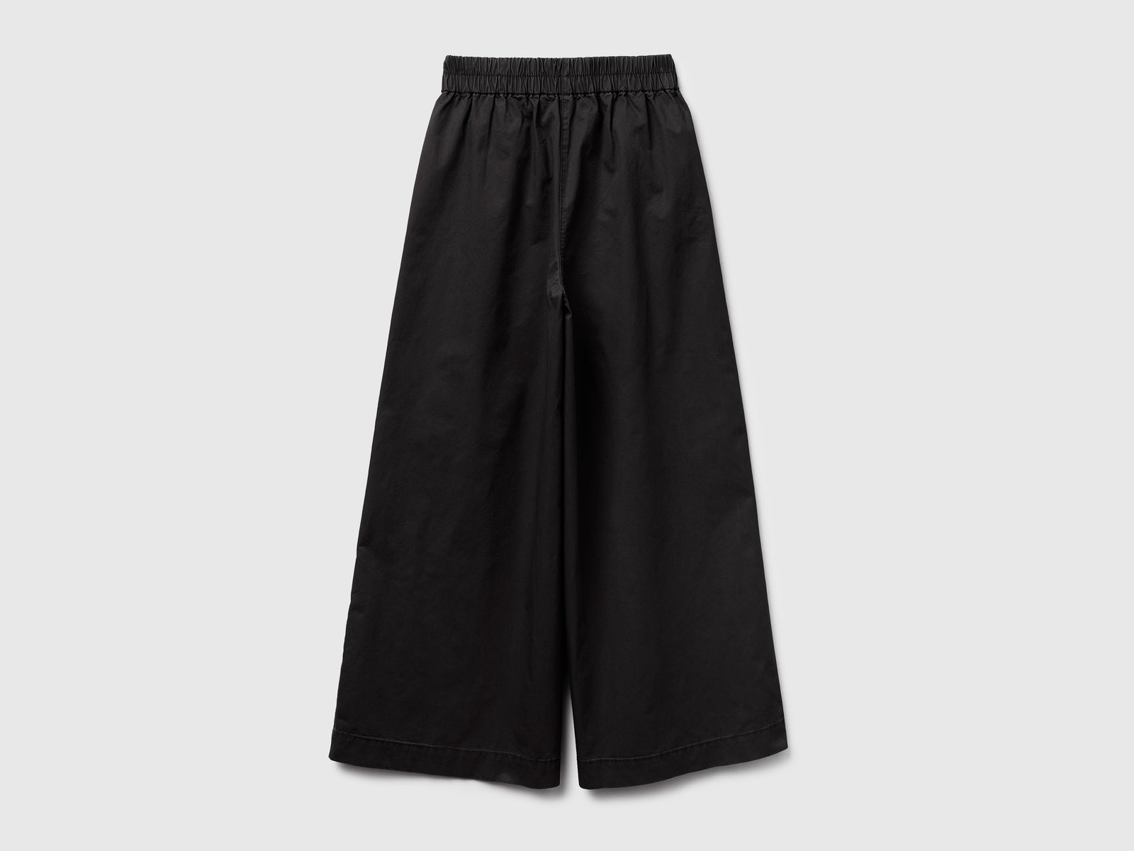 Pantaloni ampi in puro cotone da donna nero 2 | Benetton Outlet