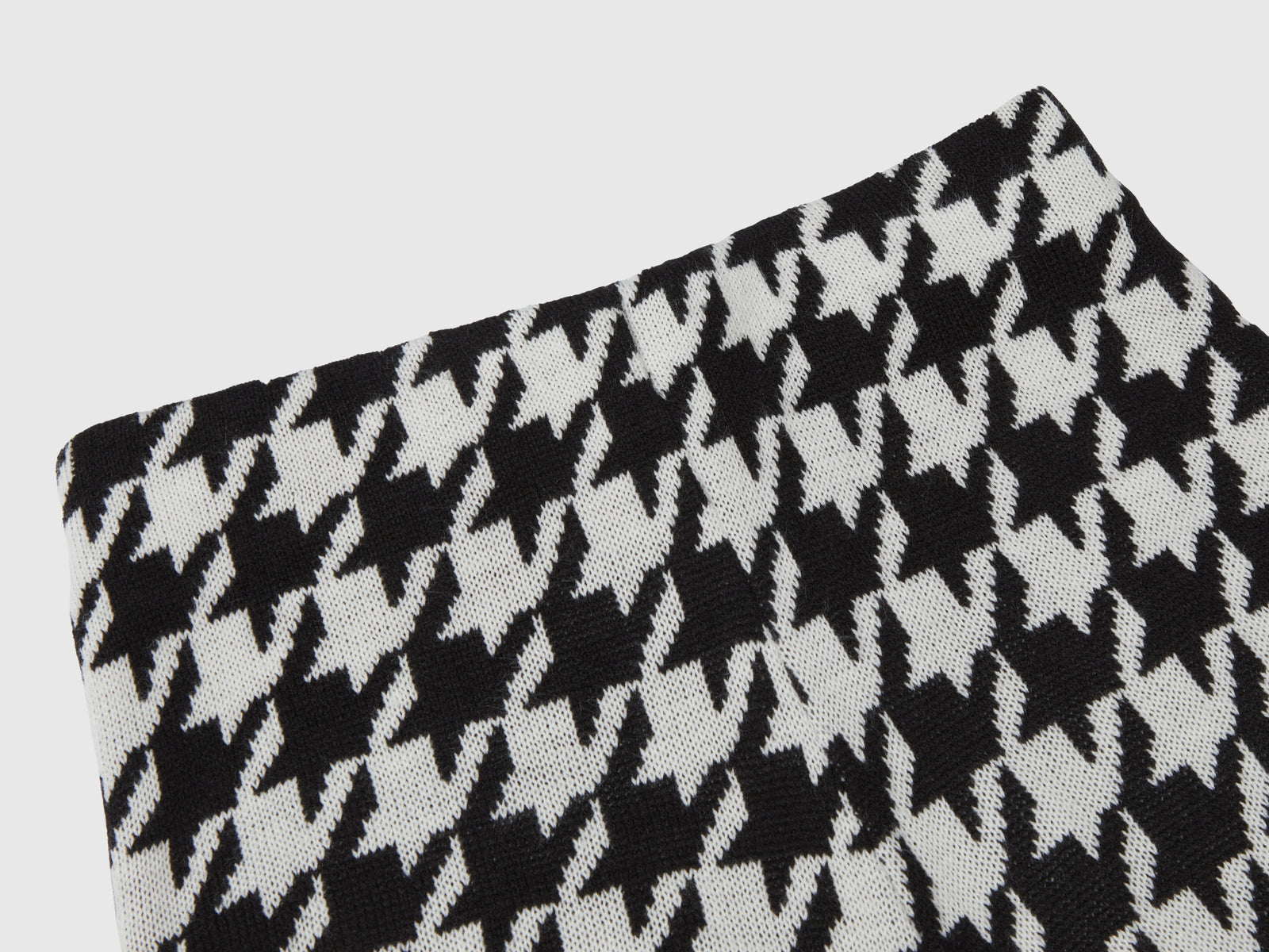 Pantaloni in maglia pied de poule da bambina nero 2 | Benetton Outlet