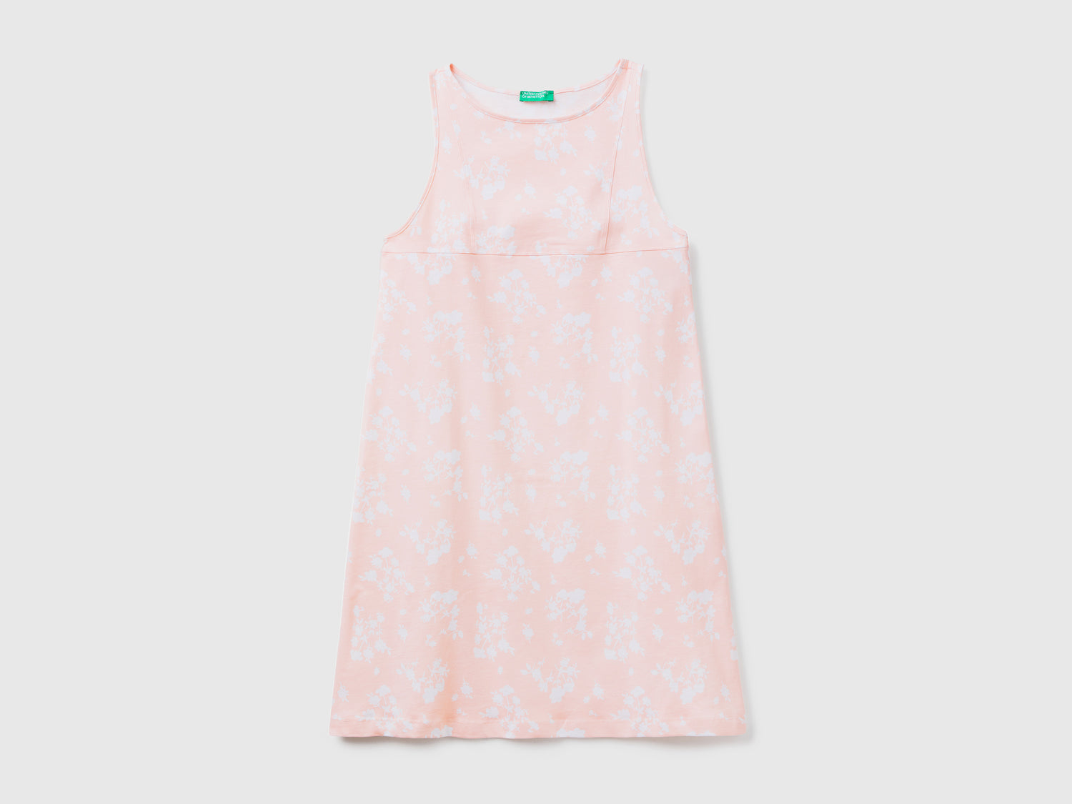 Abito corto smanicato in puro cotone da donna rosa | Benetton Outlet