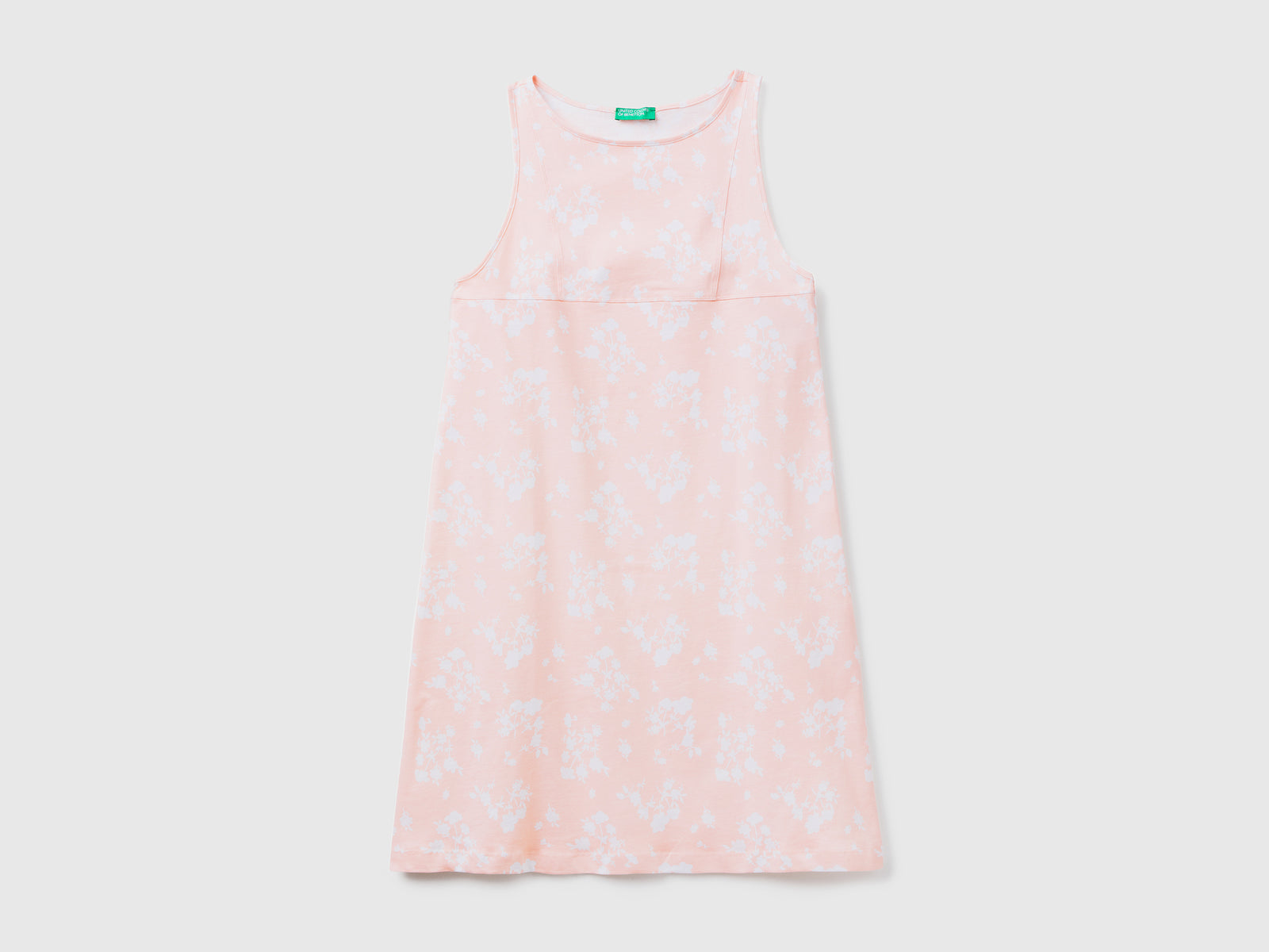 Abito corto smanicato in puro cotone da donna rosa | Benetton Outlet