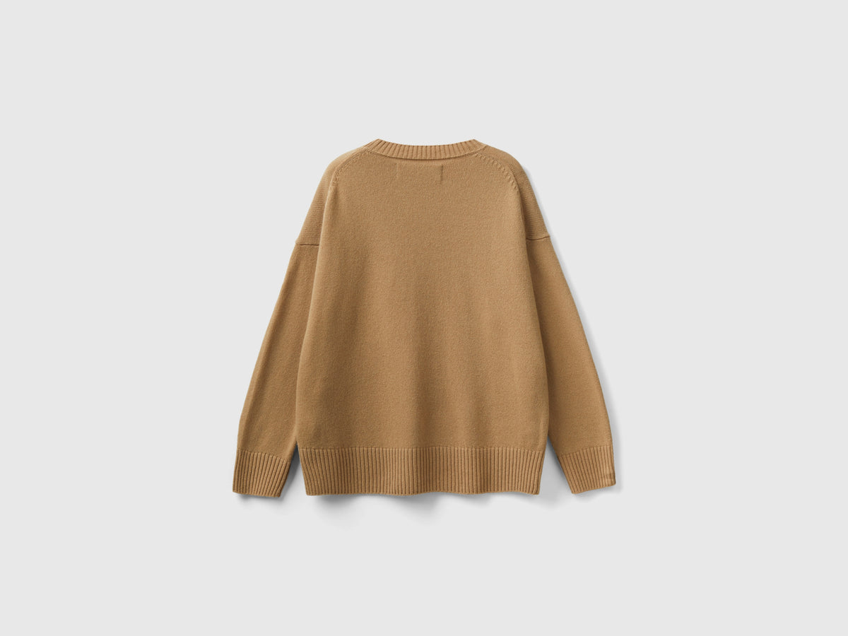 Maglia boxy fit in misto lana