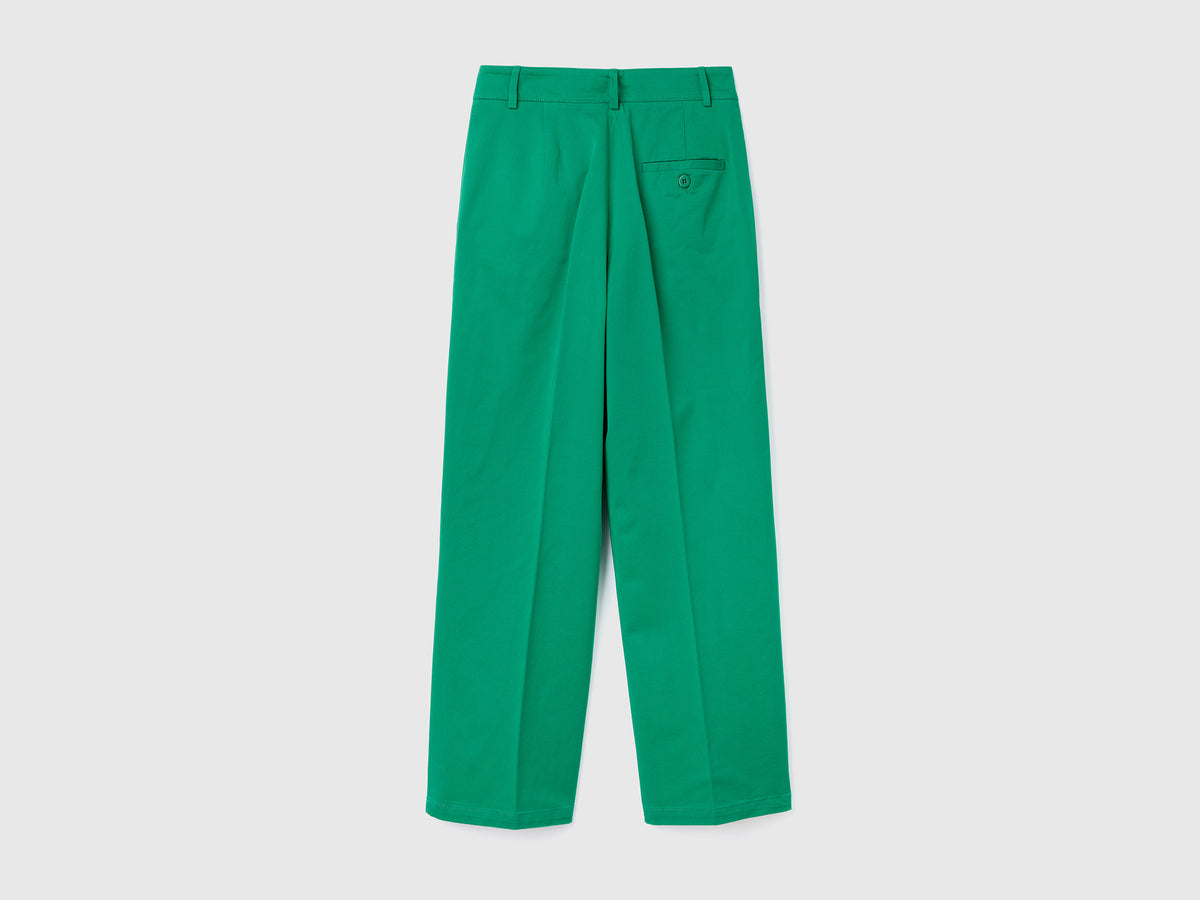 Pantaloni lunghi in twill di cotone elasticizzato