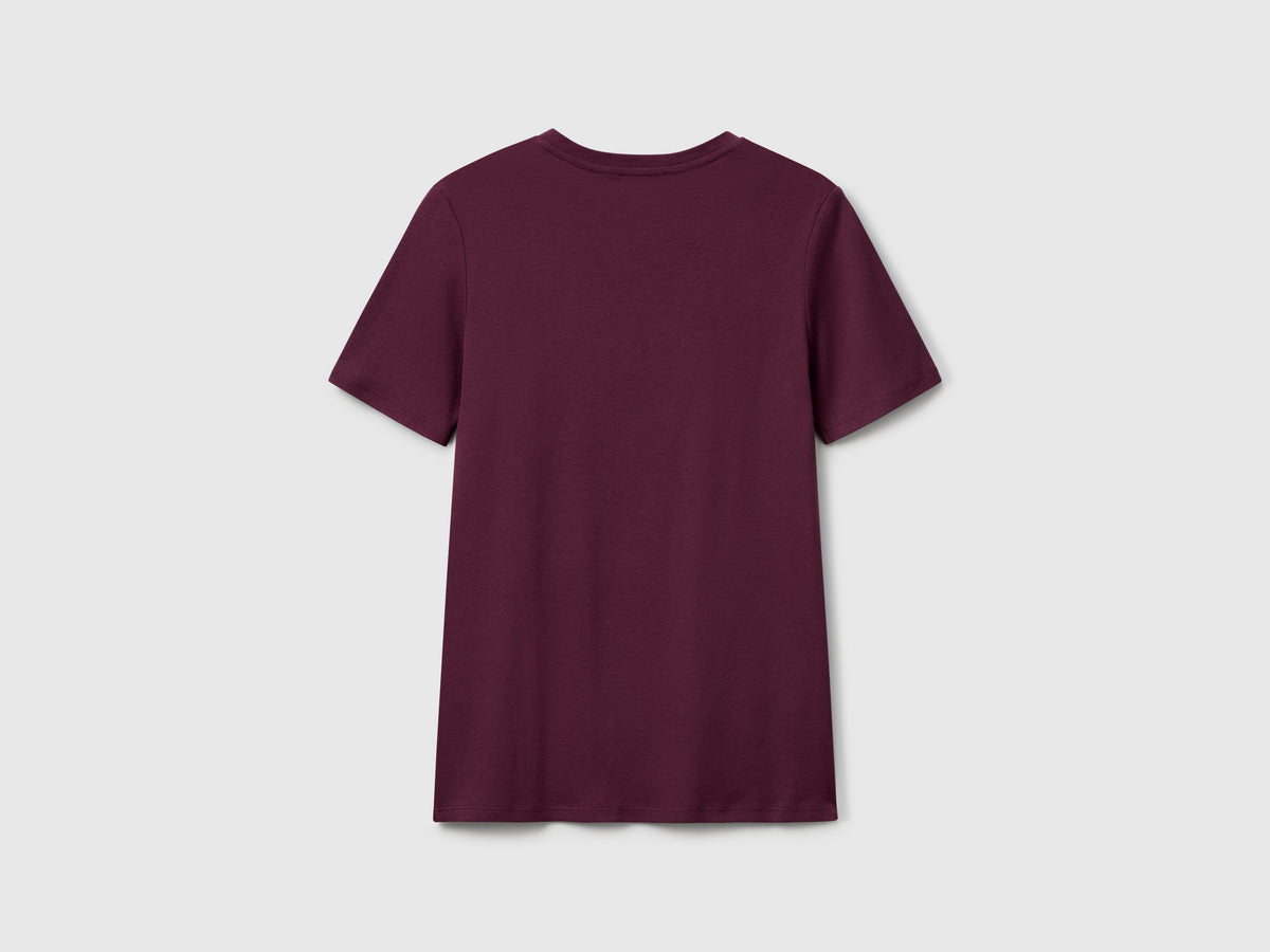 T-shirt in puro cotone con scollo a V