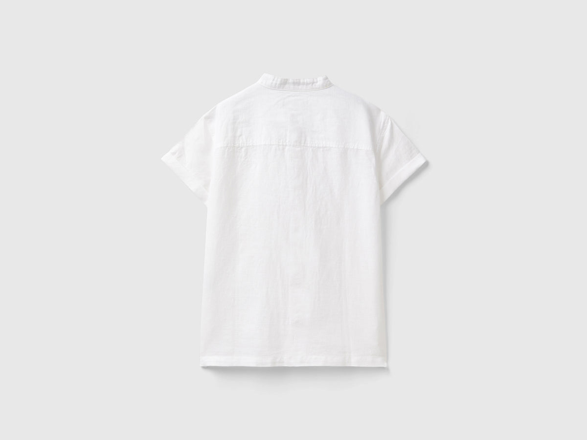 Camicia manica corta in misto lino