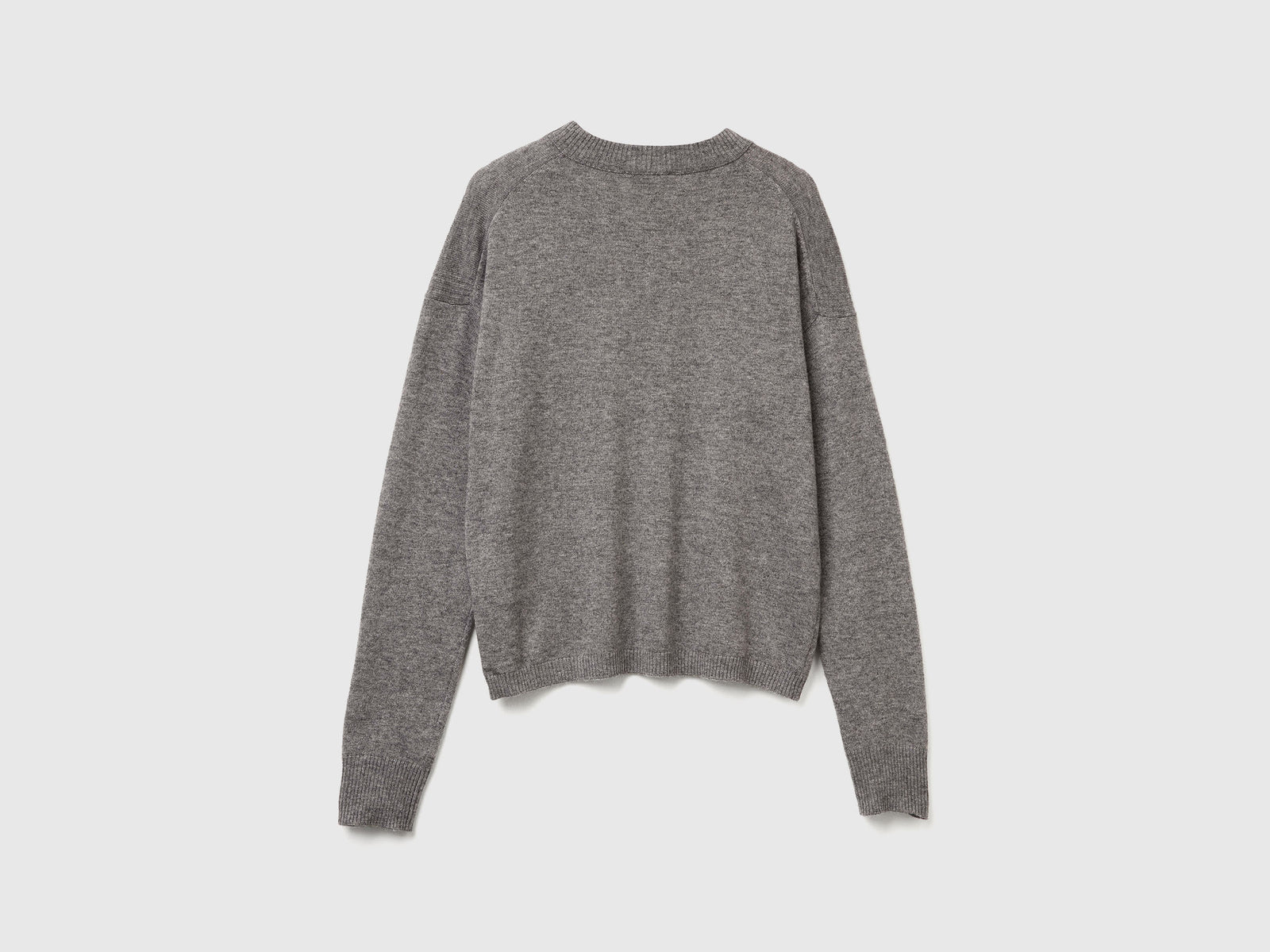 Maglione con scollo a V da donna grigio scuro 2 | Benetton Outlet