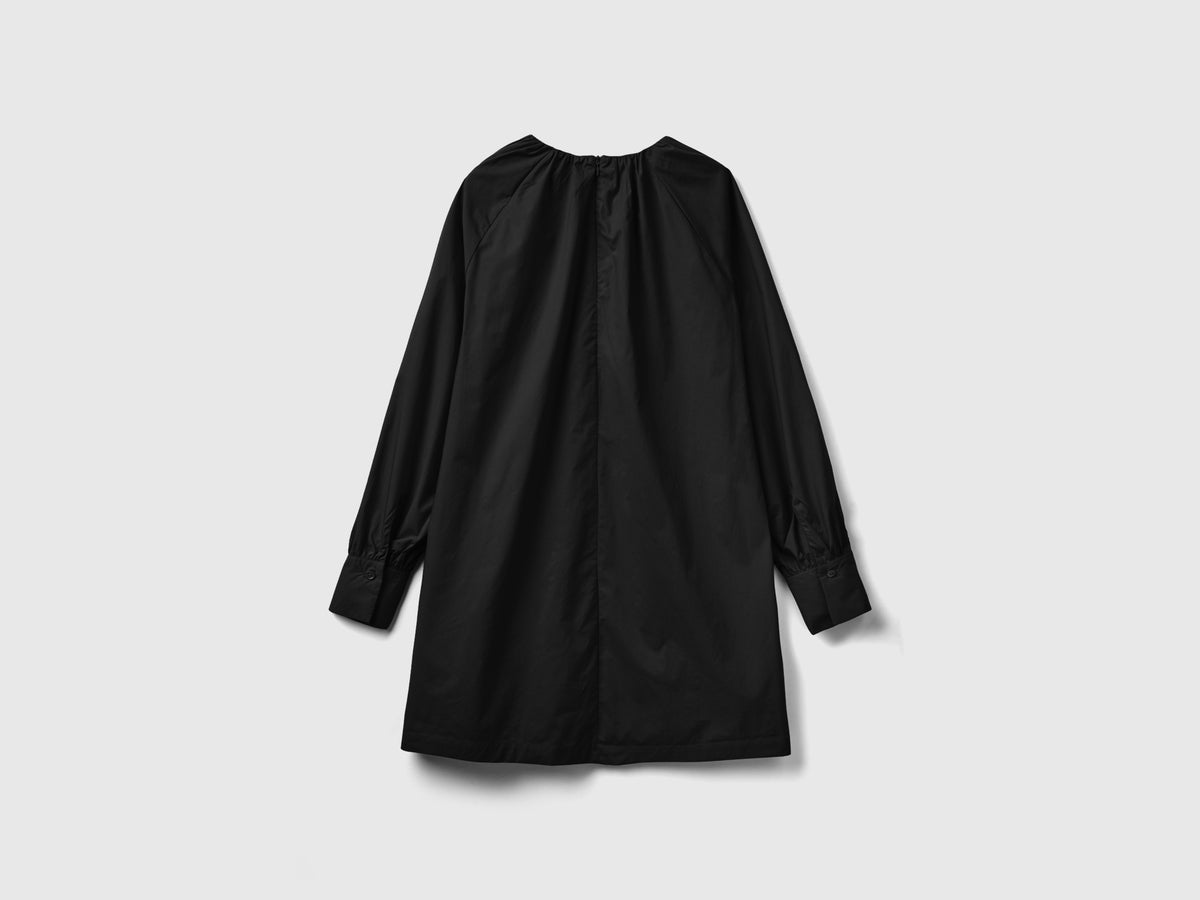 Vestito corto con pieghe sul collo