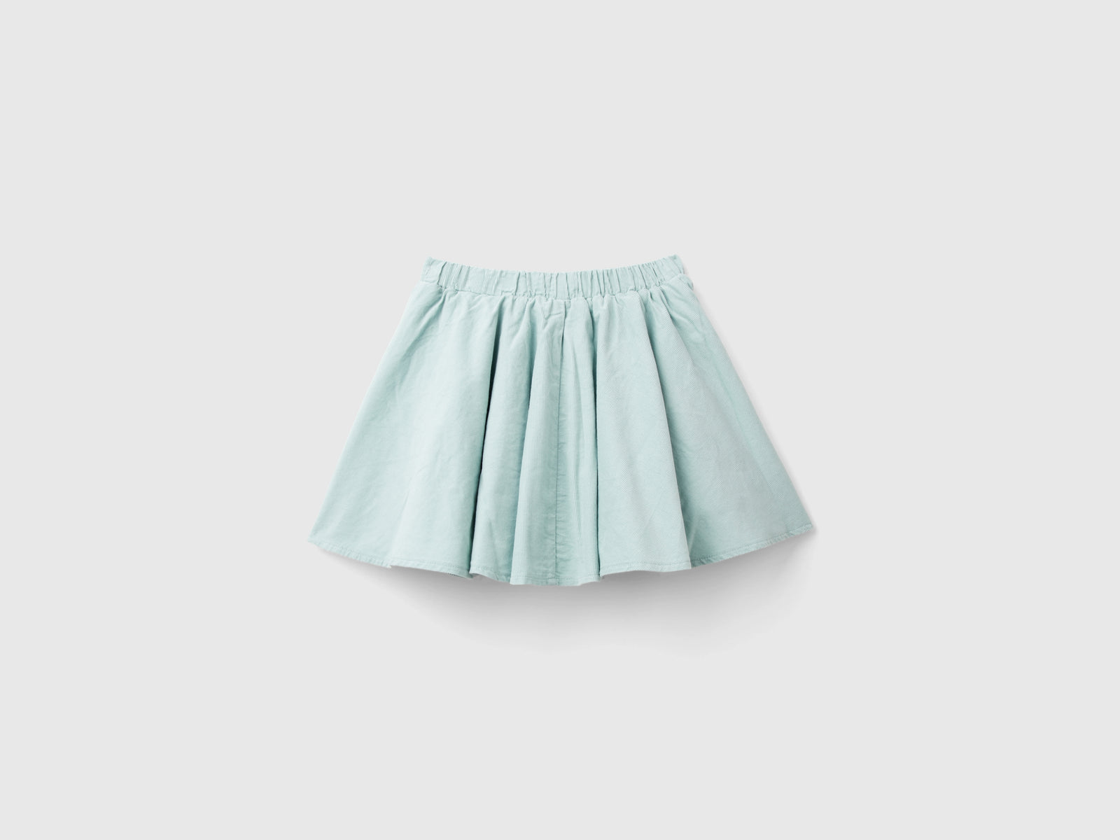 Gonna in velluto da bimba verde acqua 2 | Benetton Outlet