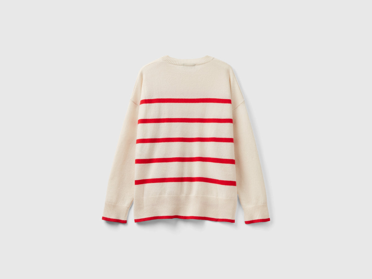 Maglia con righe in puro cashmere