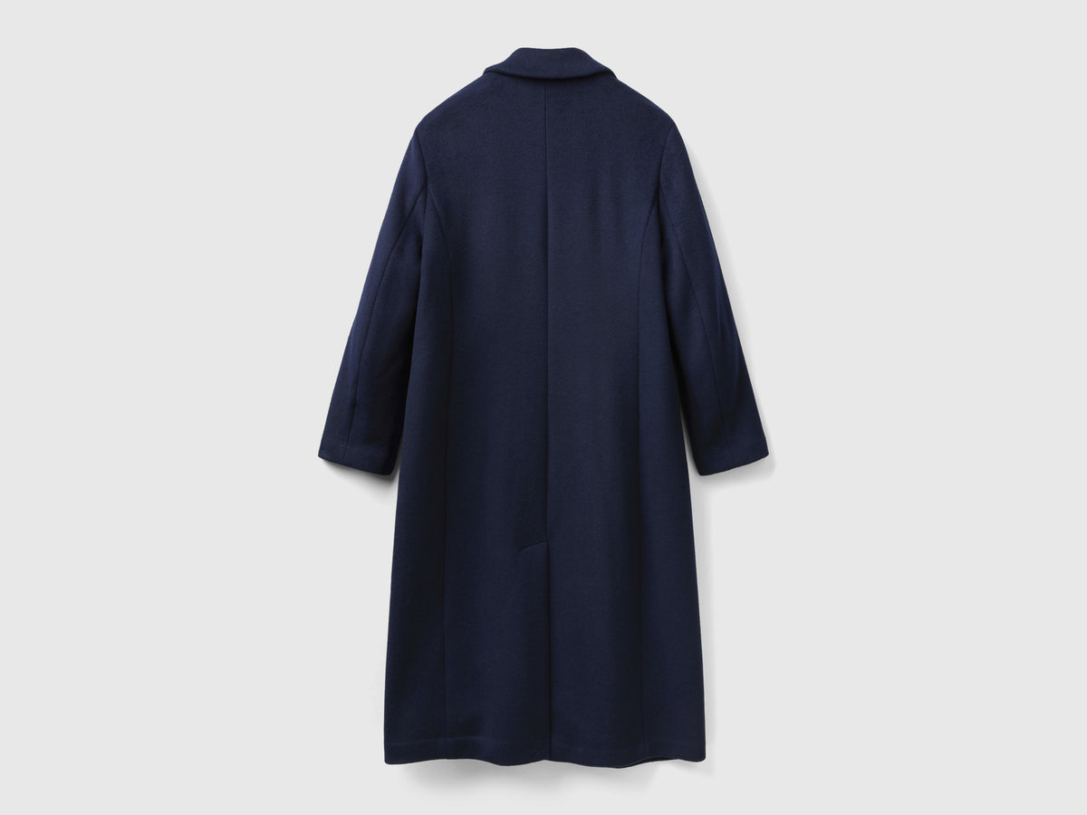 Cappotto midi in misto lana Shetland