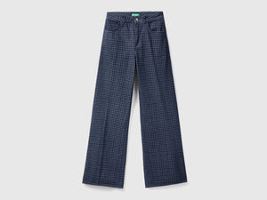 Jeans pied de poule con gamba ampia