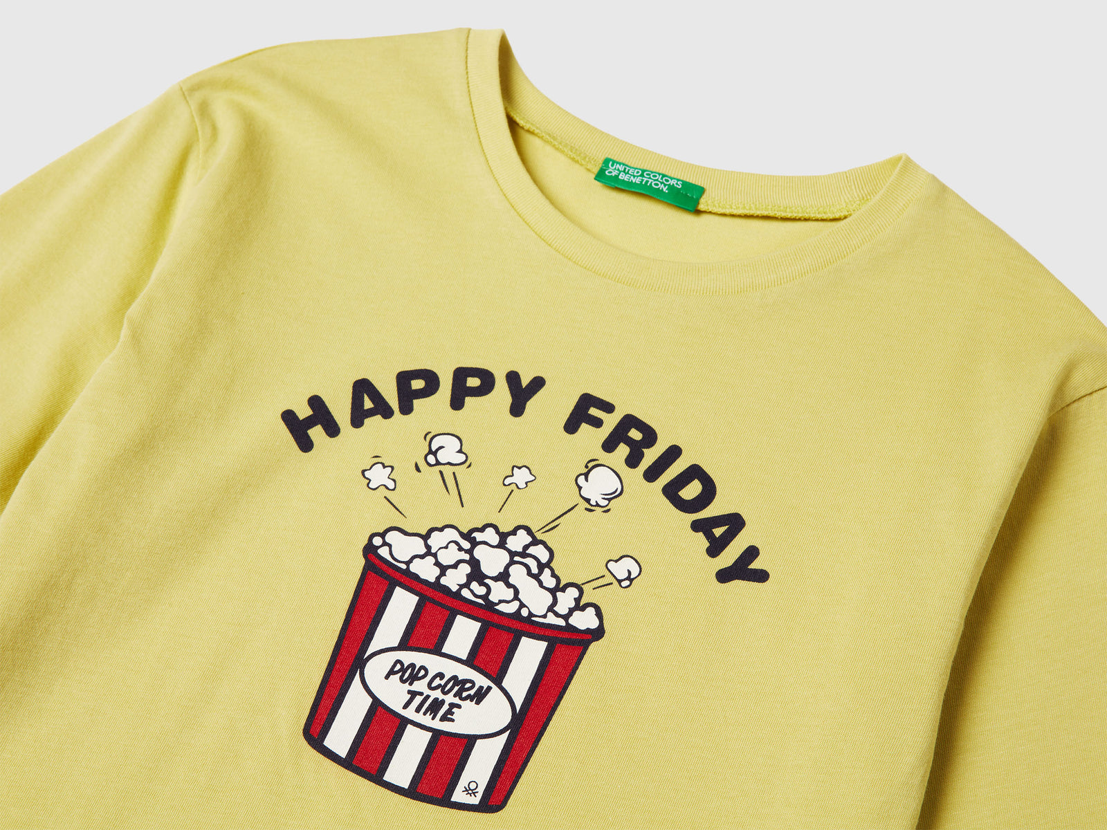 T-shirt con stampa da bambina giallo 3 | Benetton Outlet