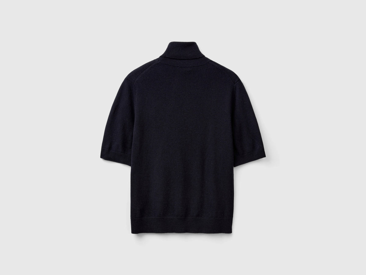 Dolcevita a manica corta in misto cashmere