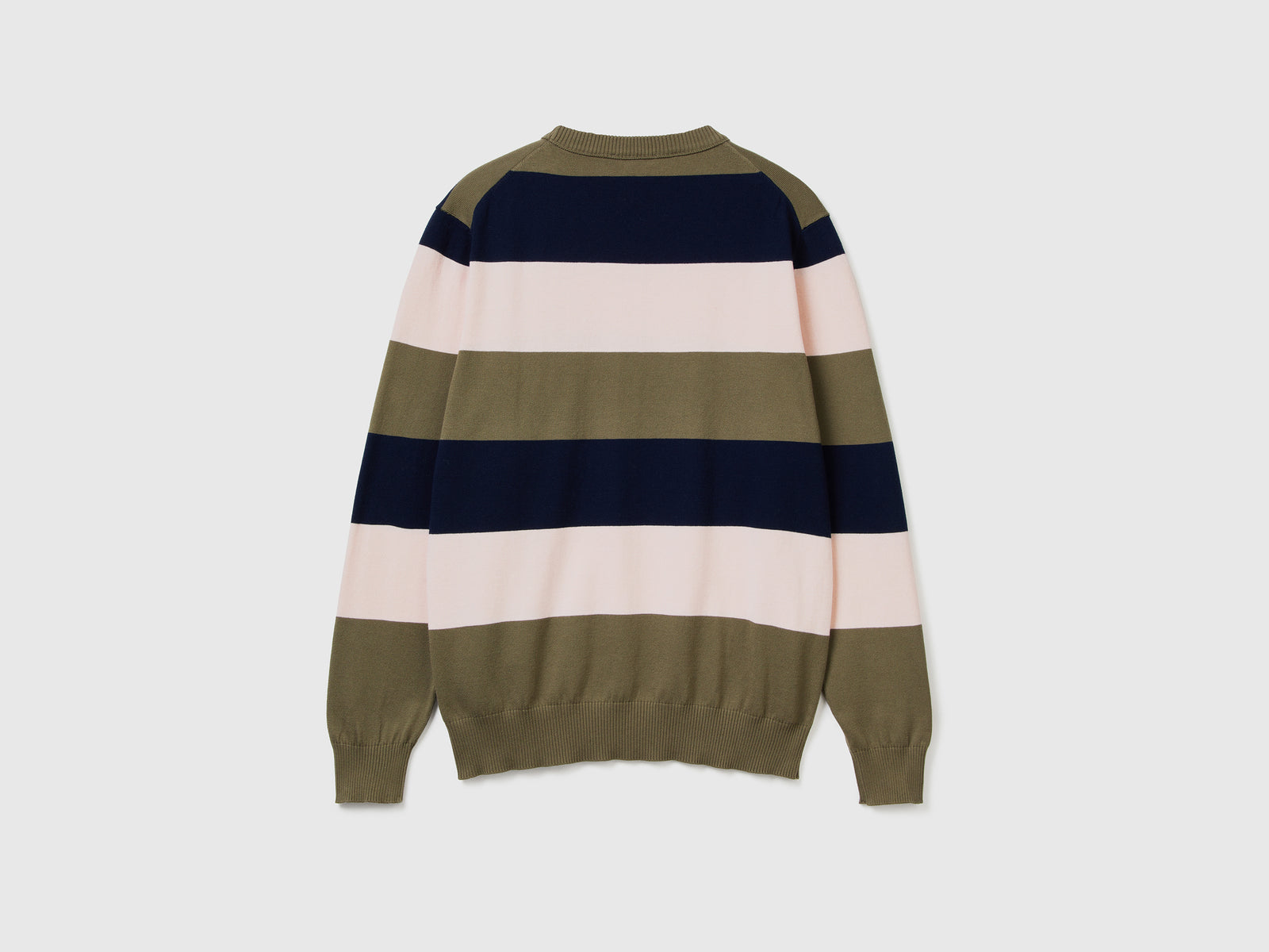 Maglia a righe in 100% cotone da uomo verde 2 | Benetton Outlet