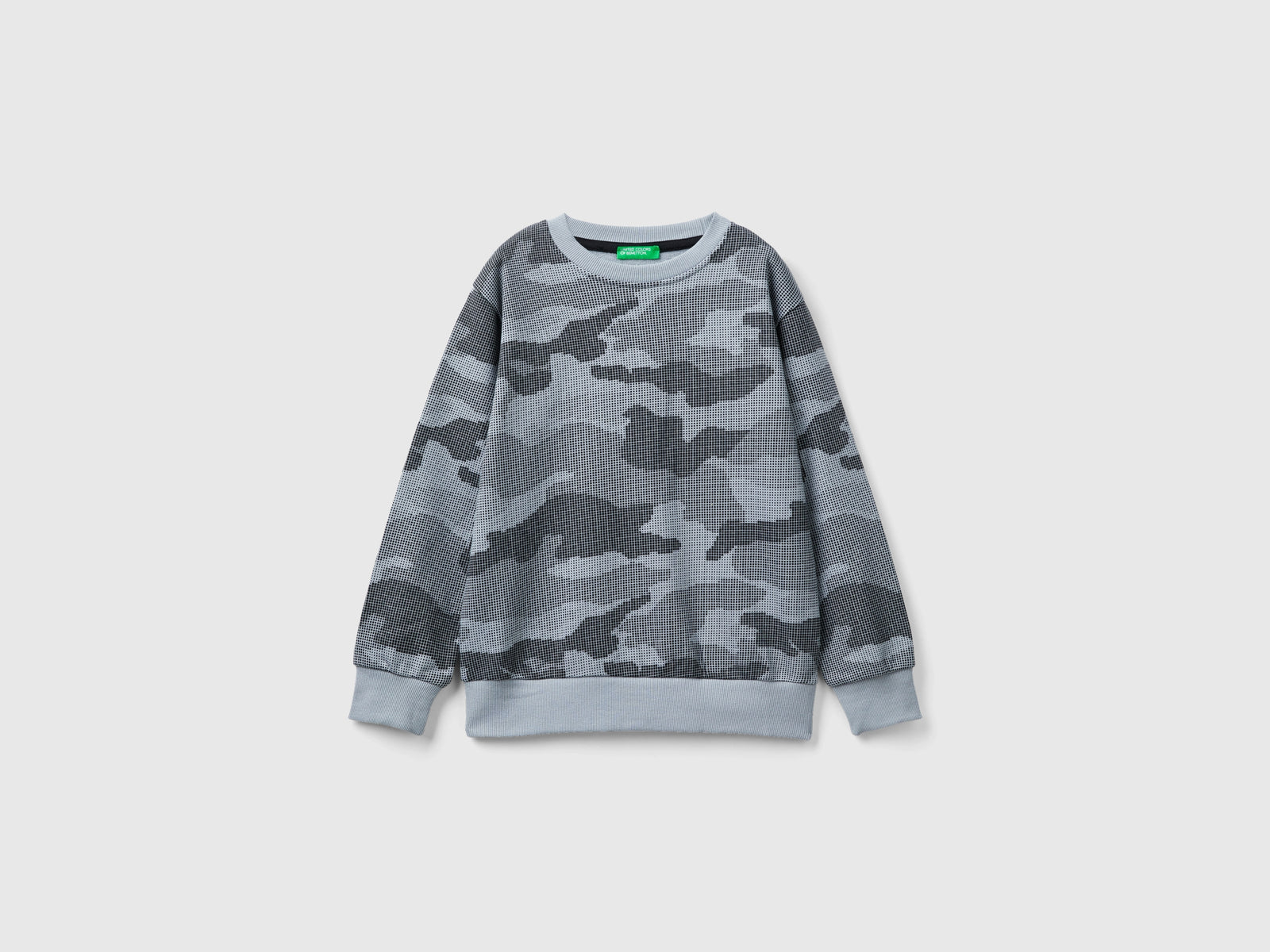 Felpa camouflage da bambino grigio | Benetton Outlet