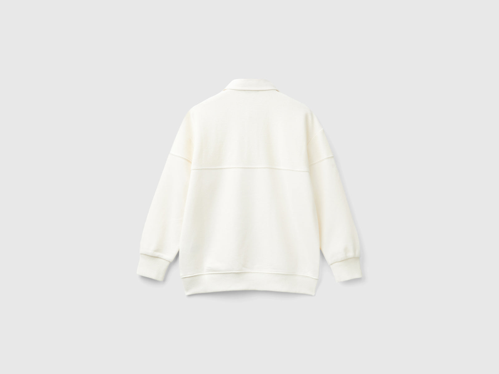 Felpa con colletto da bambino bianco panna 2 | Benetton Outlet
