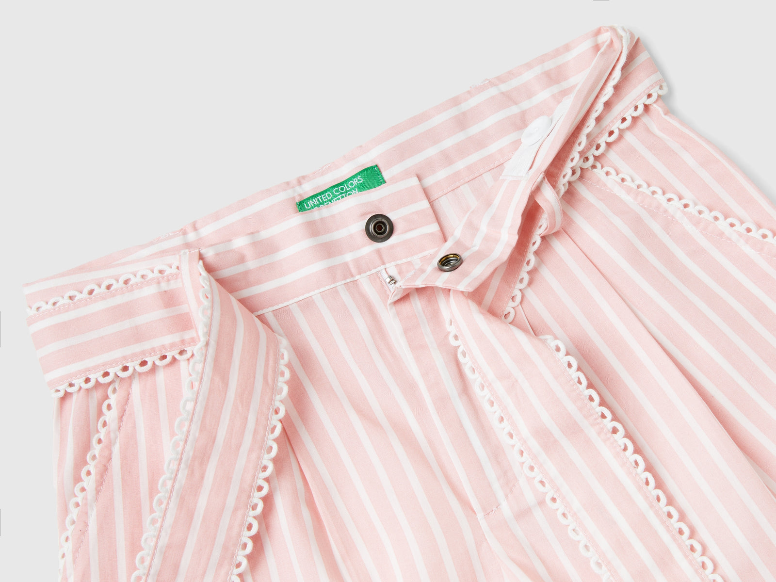 Pantaloni palazzo a righe da bimba rosa 2 | Benetton Outlet
