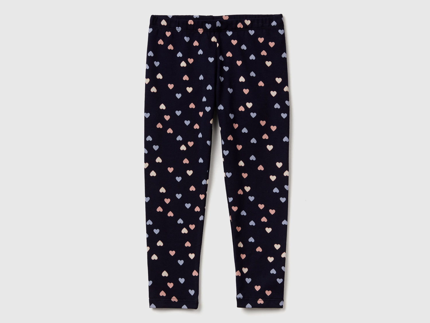 Leggings a cuori da bimba blu | Benetton Outlet