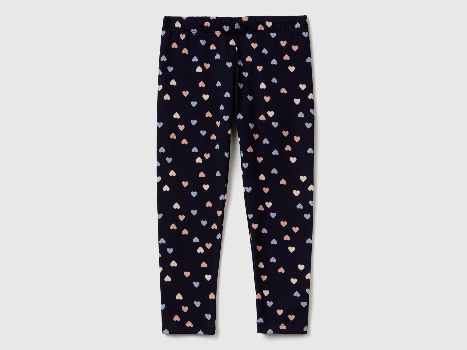 Leggings a cuori da bimba blu | Benetton Outlet