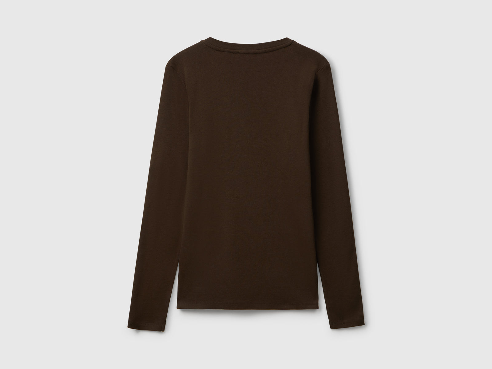 T-shirt  scuro con scollo a V da donna marrone 2 | Benetton Outlet