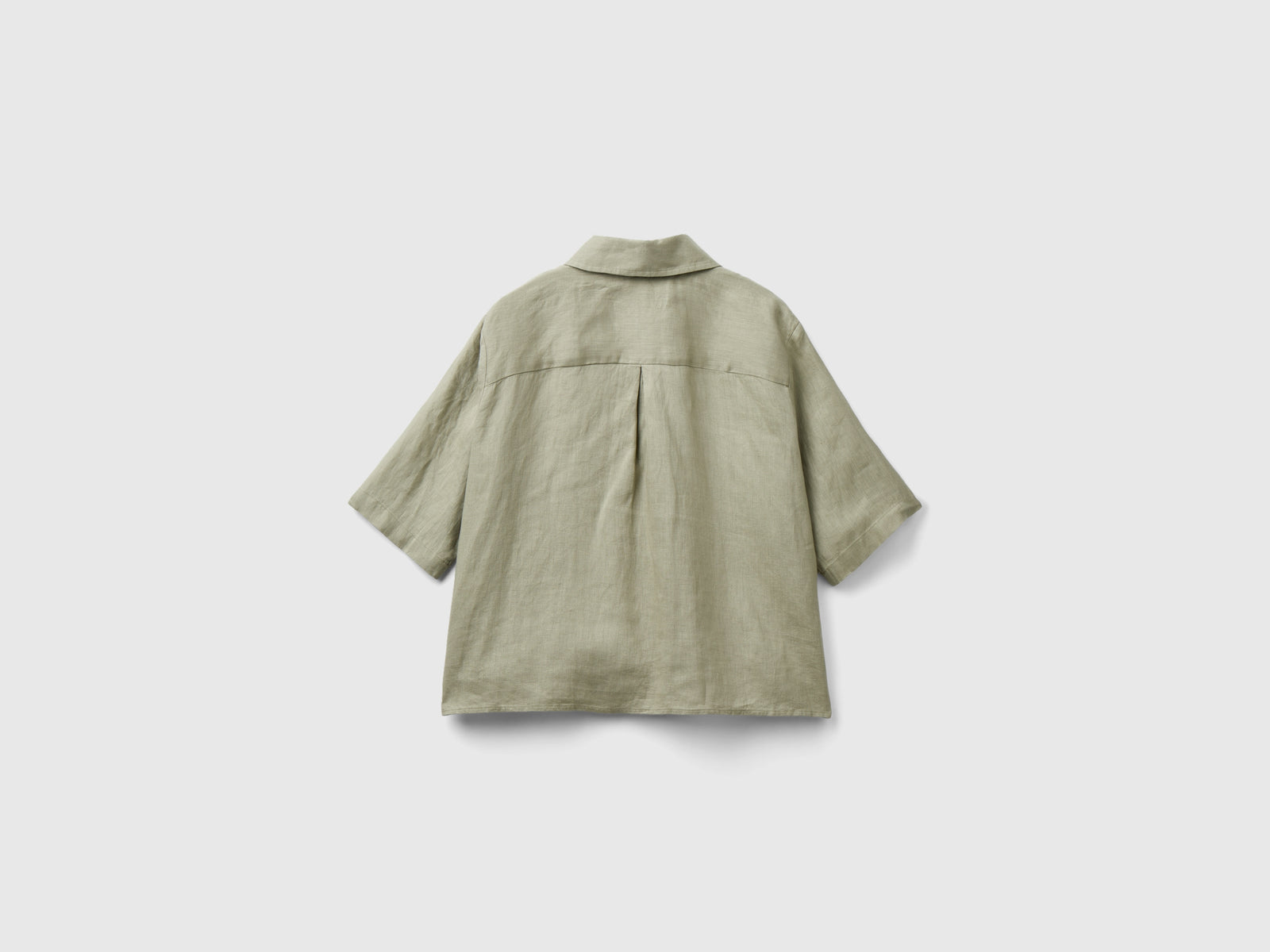Camicia corta in puro lino da donna beige 2 | Benetton Outlet