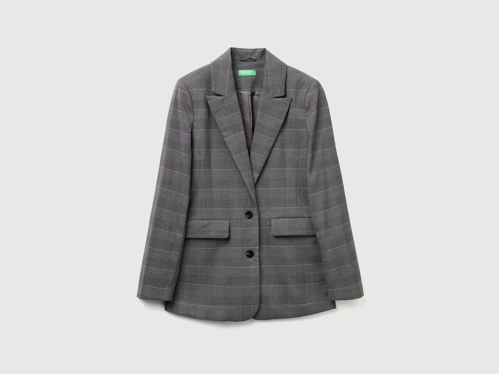 Blazer principe di Galles da donna grigio scuro | Benetton Outlet