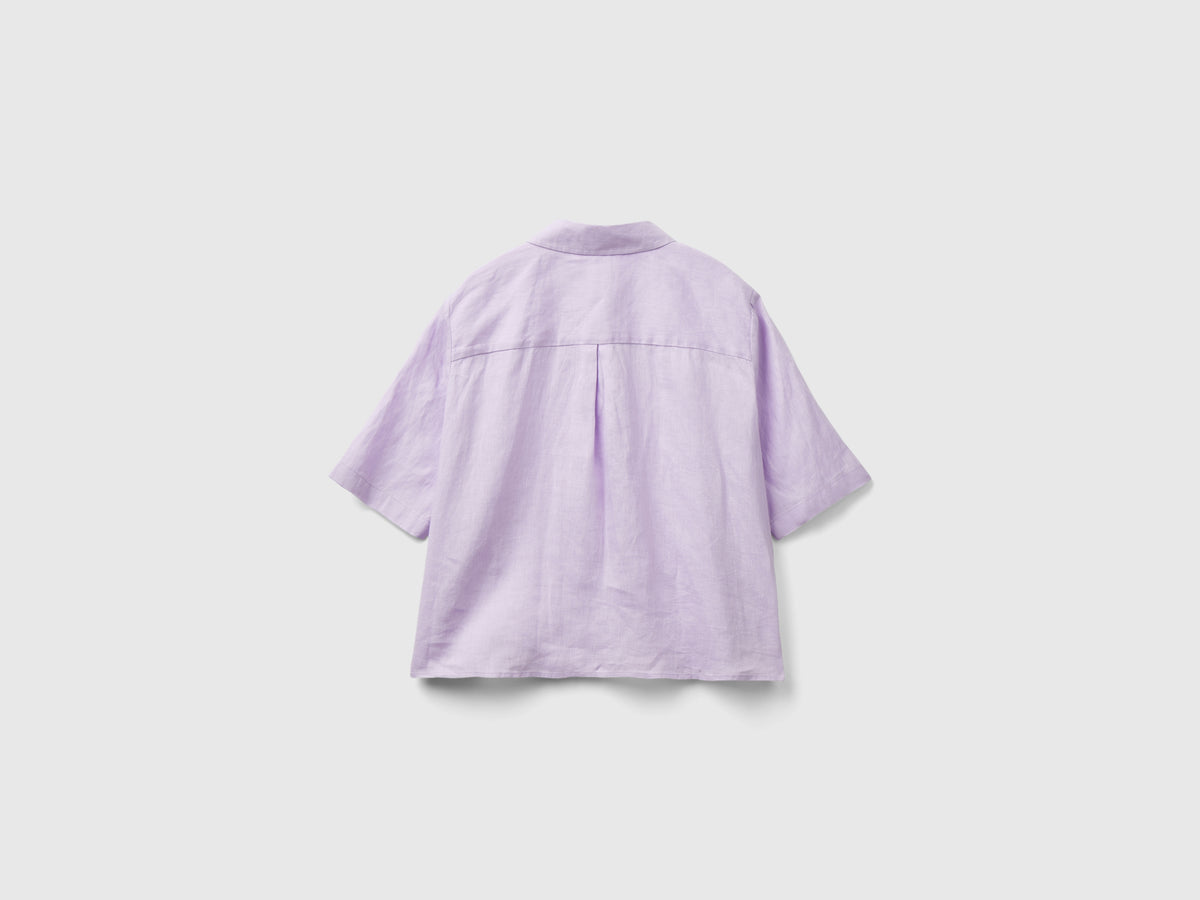 Camicia corta in puro lino